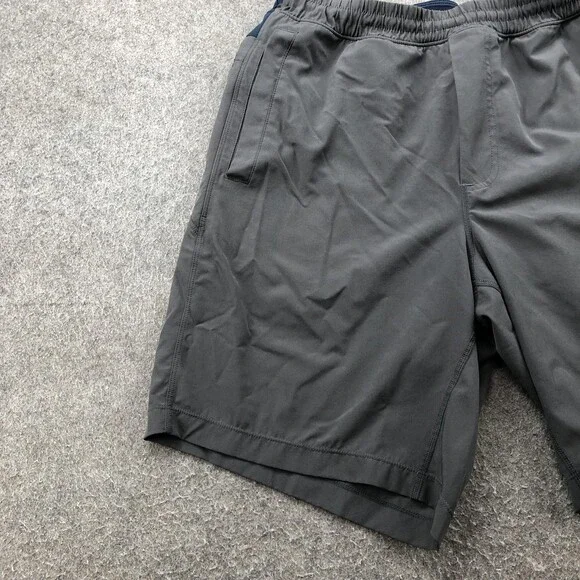 Birddogs Shorts Mens Large Long Gray Blue Lined Stretch Athletic Zip Pocket - Picture 2 of 10